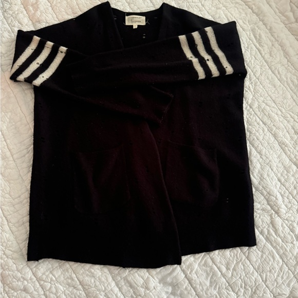 Current/Elliott Striped Wool Open Front Destroyed Cardigan - Picture 7 of 8